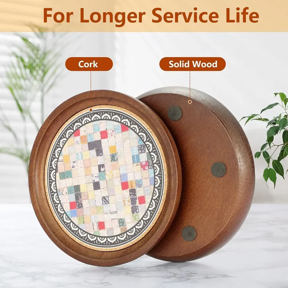 Wooden Absorbent Coasters Set 4.7
